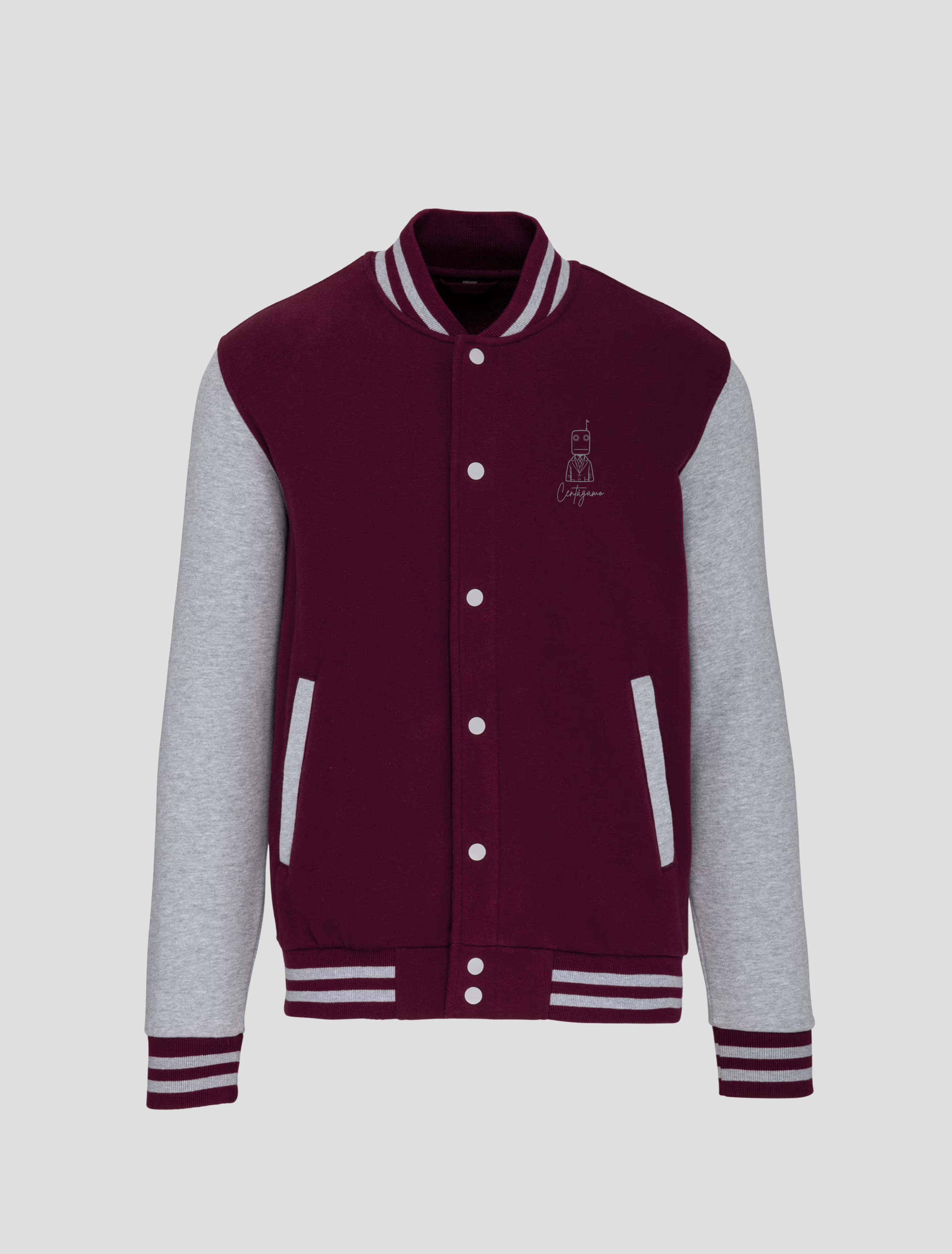 Chaqueta Béisbol Granate “Centágamo” – Logo Minimal