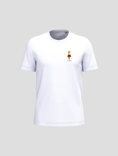 Camiseta Blanca “Centágamo” – Tucán Surreal (Front & Back)